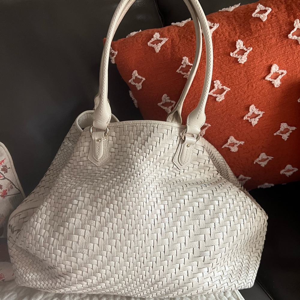 Cole Haan Ivory Woven Shoulder Bag